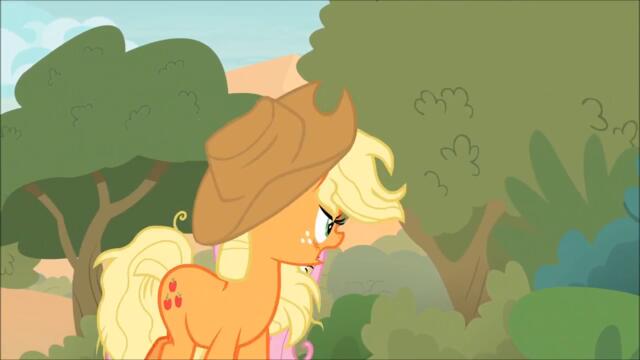 Fluttershy yelling at Applejack