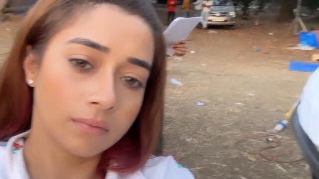 Tina Dutta & Jay Bhanushali On the Sets of #humrahenarahehum #behindthescenes #bts