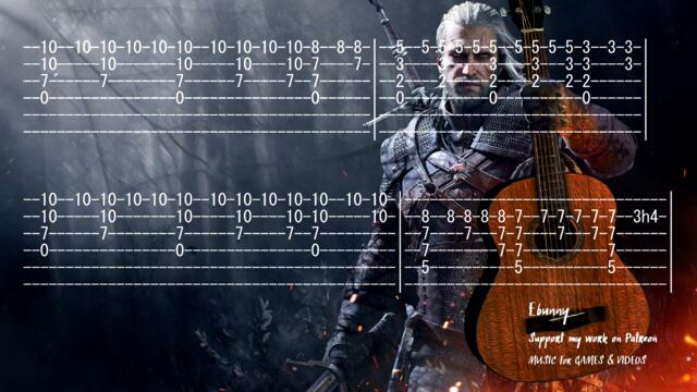 Witcher 3 - Silver for Monsters [Full Acoustic Guitar Tab by Ebunny] Fingerstyle How to Play
