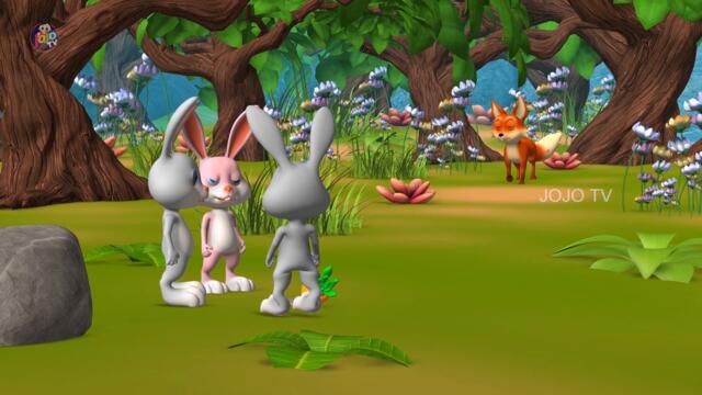 అతిపెద్ద నక్క మూడు కుందేళ్ళ - Giant Fox and Three Rabbits Story Telugu Kathalu Moral Stories JOJO TV