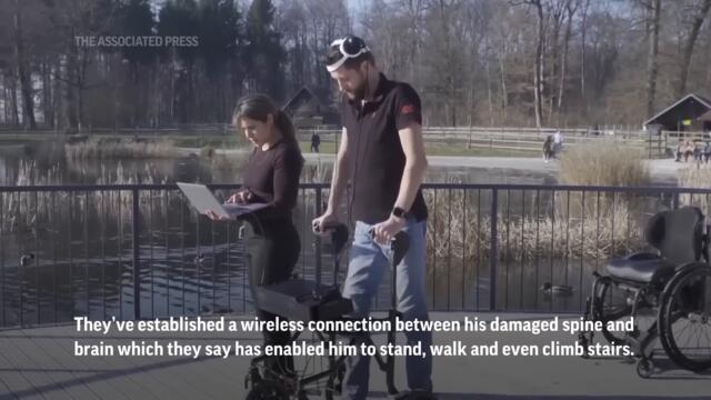 Paralyzed man walks after bluetooth connects his brain and spine