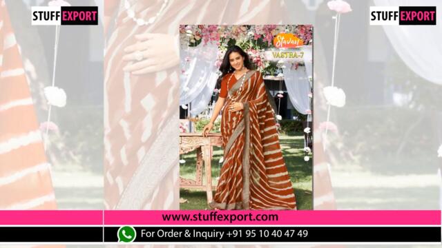 Stavan Vastra 7 Casual Printed Georgette Saree Full Catalog Available At Wholesale Rate.