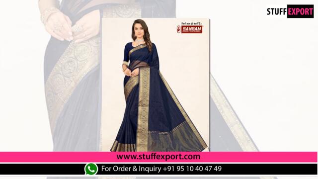 Sangam Cheshta Casual Wear Organza Sarees Full Catalog Available At Wholesale Rate.