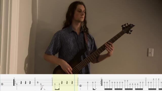 Symphony X- Smoke and Mirrors (bass cover with on-screen tabs)