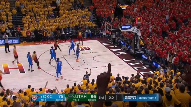 Ricky Rubio Drills a Deep Buzzer-Beater | Thunder vs Jazz - Game 3 | 2018 NBA Playoffs