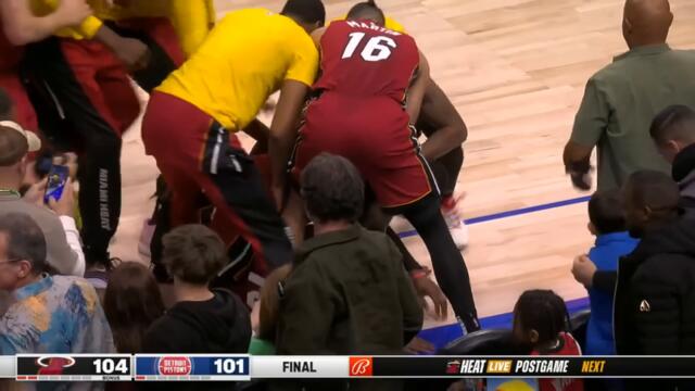 Bam Adebayo hits insane game winner buzzer beater from deep vs Pistons 😱