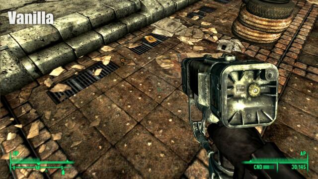 Fallout 3 HD Overhaul mod (high resolution textures) -  comparison on/off