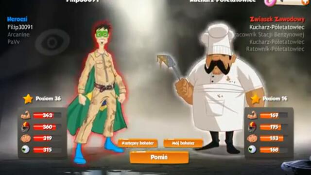 Hero Zero walka drużyny Heroesi (pl13) z bandą Związek Zawodowy