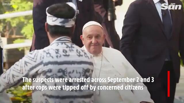Terror plot to kill Pope Francis on visit to Indonesia uncovered as 7 'ISIS' suspects arrested