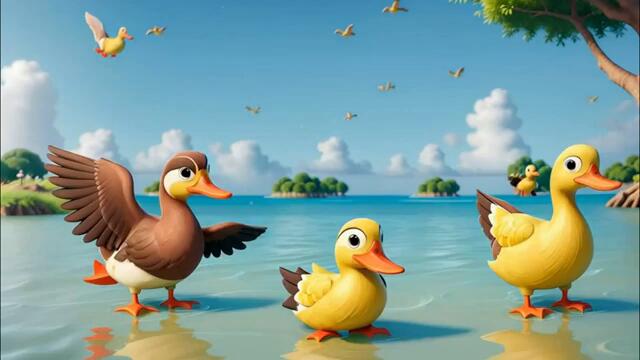 Five Little Funny Ducks | Fun and Magical Ducks Animated Song for Kids