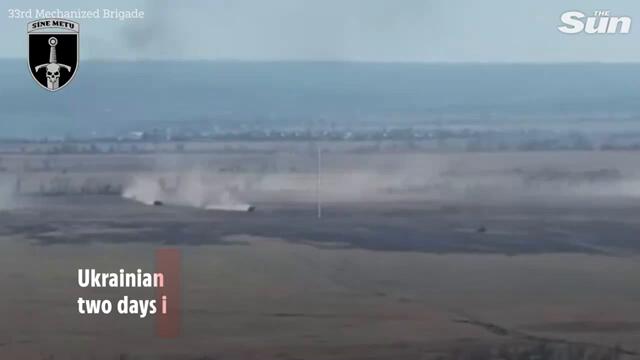 Sixteen Russian tanks and armoured vehicles are blown up by drones in failed assault on Ukraine