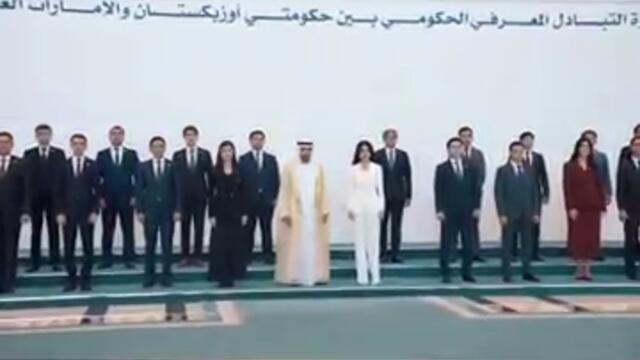 Dubai Crown Prince Sheikh Hamdan bin Muhammed with Uzbekistan president staff