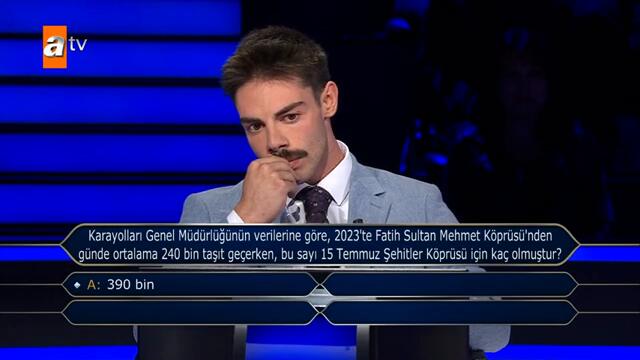 Ertuğrul Erdoğan 200 Bin TL değerindeki soruya ne cevap verdi? - Kim Milyoner Olmak İster?