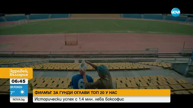 Филмът за Гунди оглави Топ 20 на най-гледаните филми в България