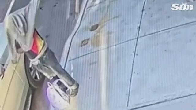 Bloody kitchen knives left scattered across sidewalk after brute kills three in stabbing