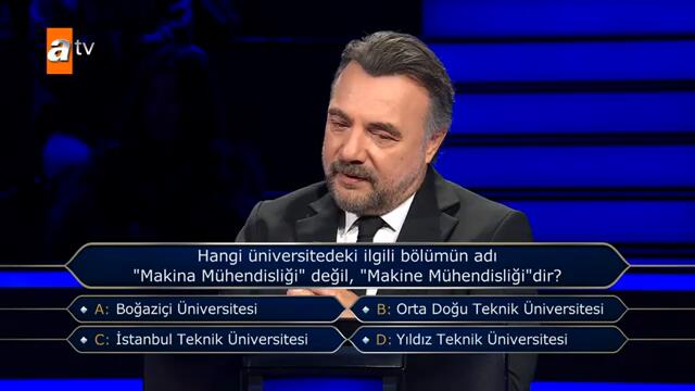 Deniz Yılmaz Kutman 300 bin TL değerindeki soruda çekildi - Kim Milyoner Olmak İster? 1131. Bölüm