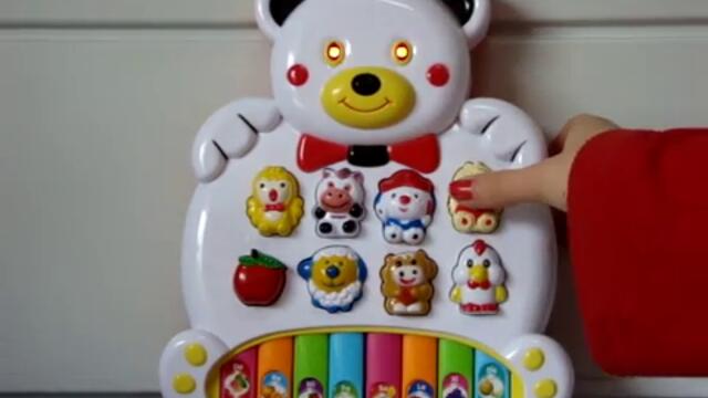 Бебешко пиано мече на батерии - www.rayatoys.com
