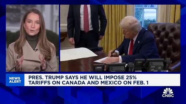 President Trump to impose 25% tariffs on Canada and Mexico on Feb. 1