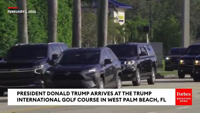 JUST IN: President Trump Arrives At The Trump International Golf Course In West Palm Beach, Florida