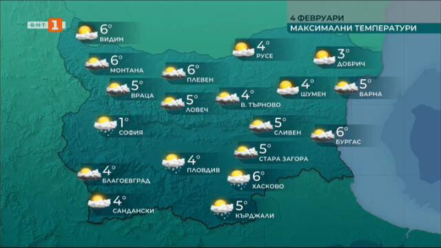 Ветровито време, със слаби превалявания във вторник - 04.02.2025 по БНТ