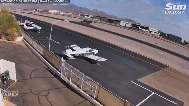 Moment Motley Crue star Vince Neil's private jet crashes into plane killing one