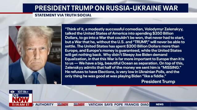 President Donald Trump calls out Zelenskyy  | LiveNOW from FOX