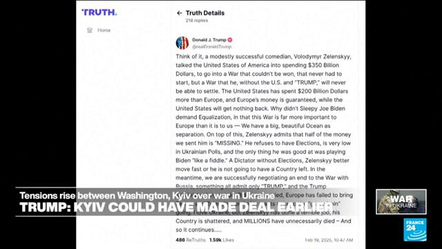 Trump calls Ukranian president "dictator", Zelensky says Trump living in "disinformation space"