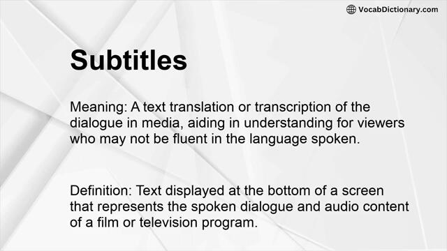 Subtitles Meaning