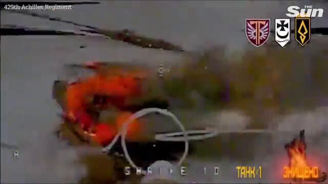 Ukrainian forces blow up entire Russian armoured column one-by-one