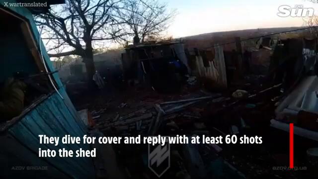 Luckiest soldier in Ukraine survives hail of 60 bullets in a SHED