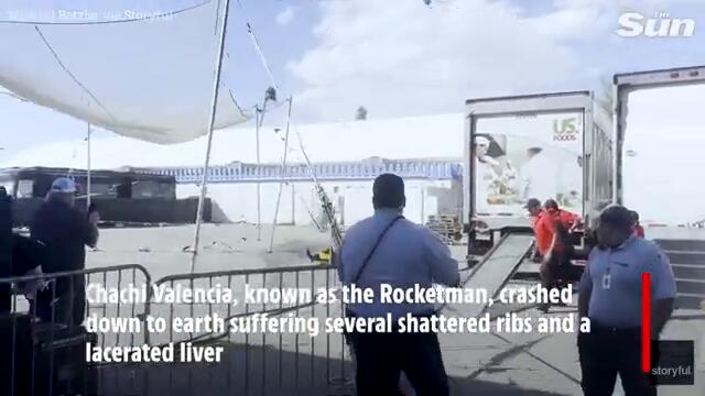 Watch human cannonball stuntman seriously injured at fair after bouncing off safety net