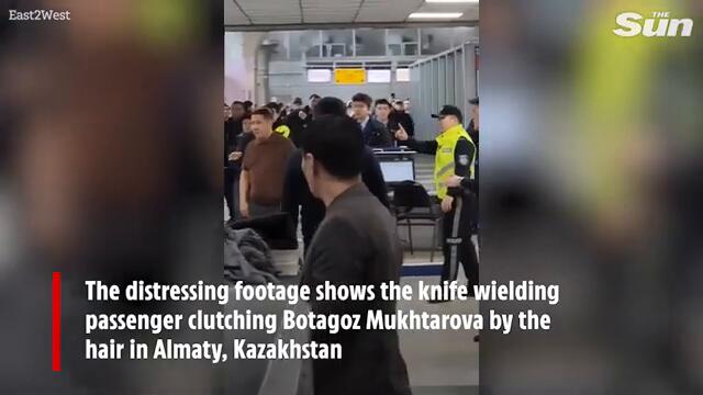 Horror as knifeman takes woman hostage in terrifying airport standoff