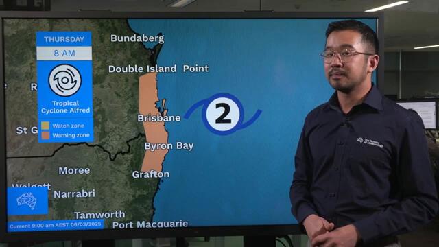 Severe Weather Update 6 March 2025: Tropical Cyclone Alfred moving more slowly towards the coast