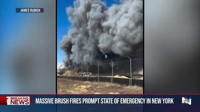 Brush fires erupt in New York due to strong winds