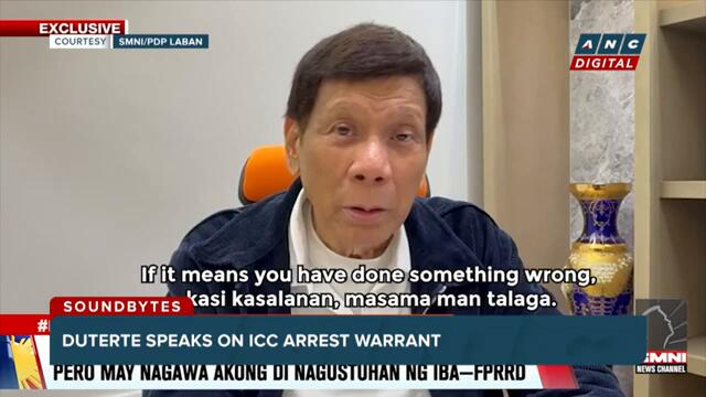WATCH: Ex-President Duterte speaks on ICC arrest warrant in an interview | ANC