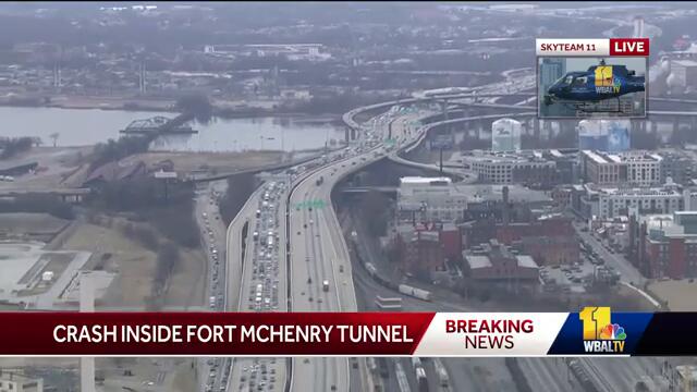 Breaking: Crash closes Bore 4 of Fort McHenry Tunnel