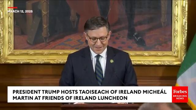 MOMENTS AGO: President Trump Hosts Ireland Taoiseach Micheál Martin At Friends Of Ireland Luncheon