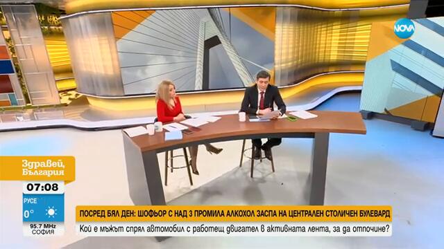 Посред бял ден: Шофьор с над 3 промила алкохол заспа, докато шофира в София