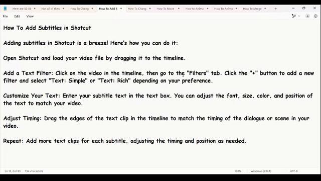 How To Add Subtitles in Shotcut
