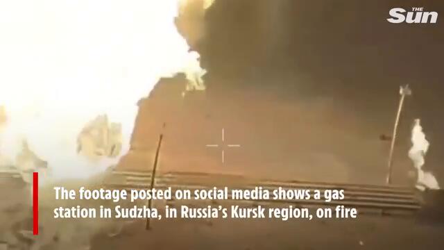 Raging fire erupts at Russian gas station in one of war's biggest infernos