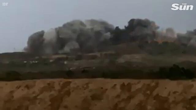 Moment hospital obliterated as IDF blows up 'Hamas base' in Gaza