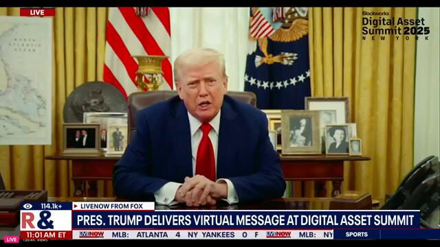 President Trump blames Biden for 'crypto war'