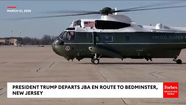 JUST IN: President Trump Departs JBA En Route To Bedminster, New Jersey