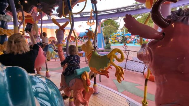 Alana and Linc on _Caro-Seuss-el_ at Islands of Adventure